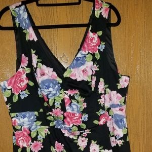 Torrid floral sleeveless skater dress